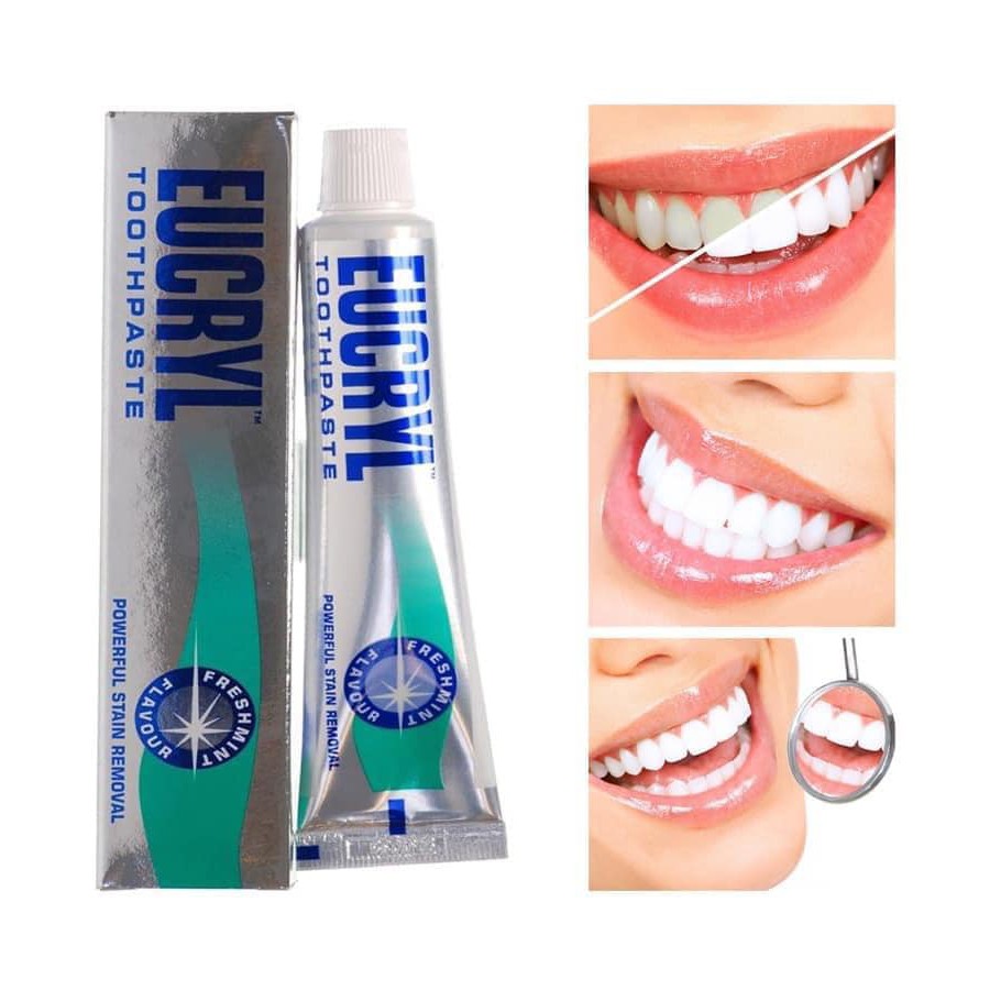 Kem Đánh Răng Eucryl Tẩy Trắng Răng An Toàn Freshmint Toothpaste 62g