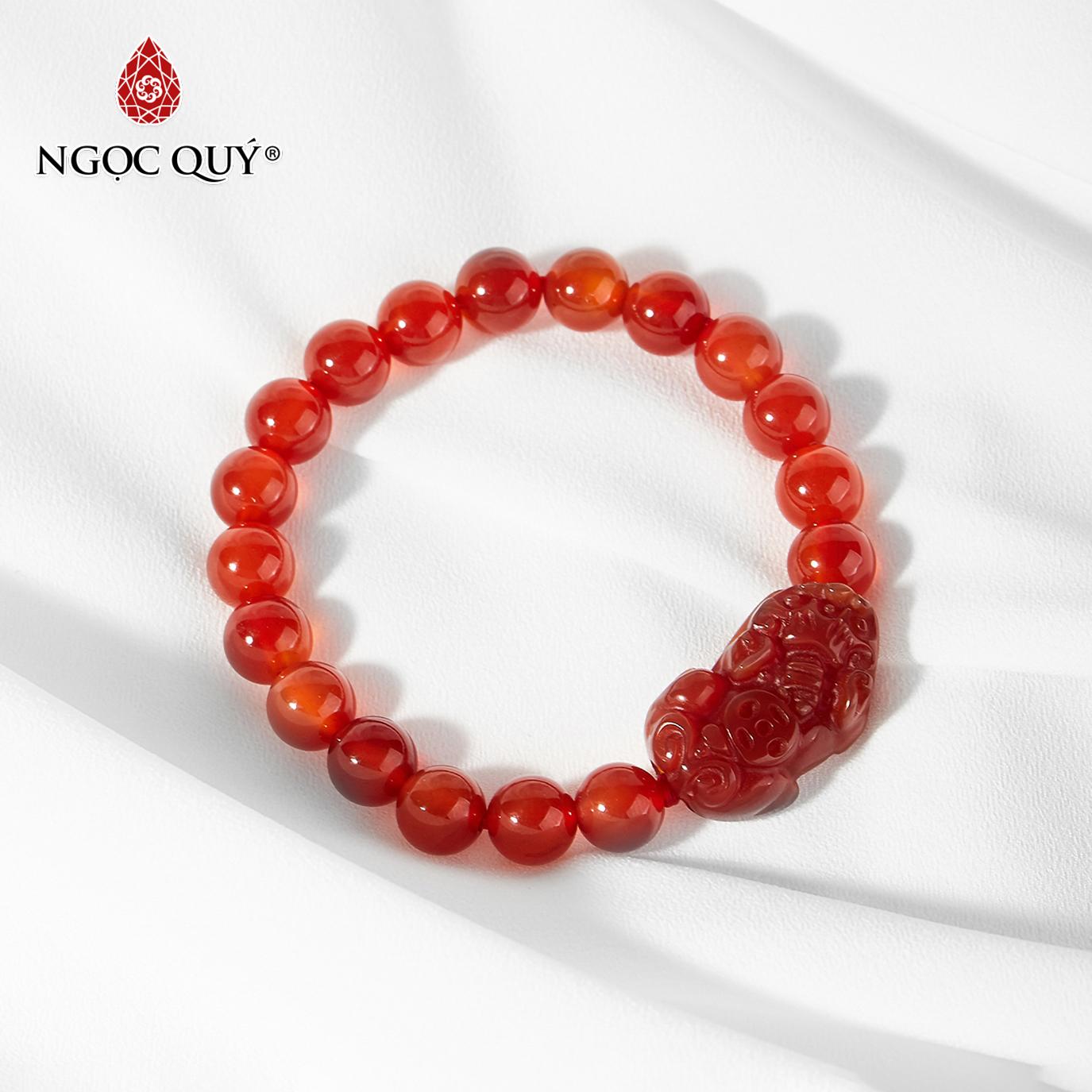 Vòng tay đá mã đỏ phối tý hưu đá đỏ 8mm - ngọc quý gemstones