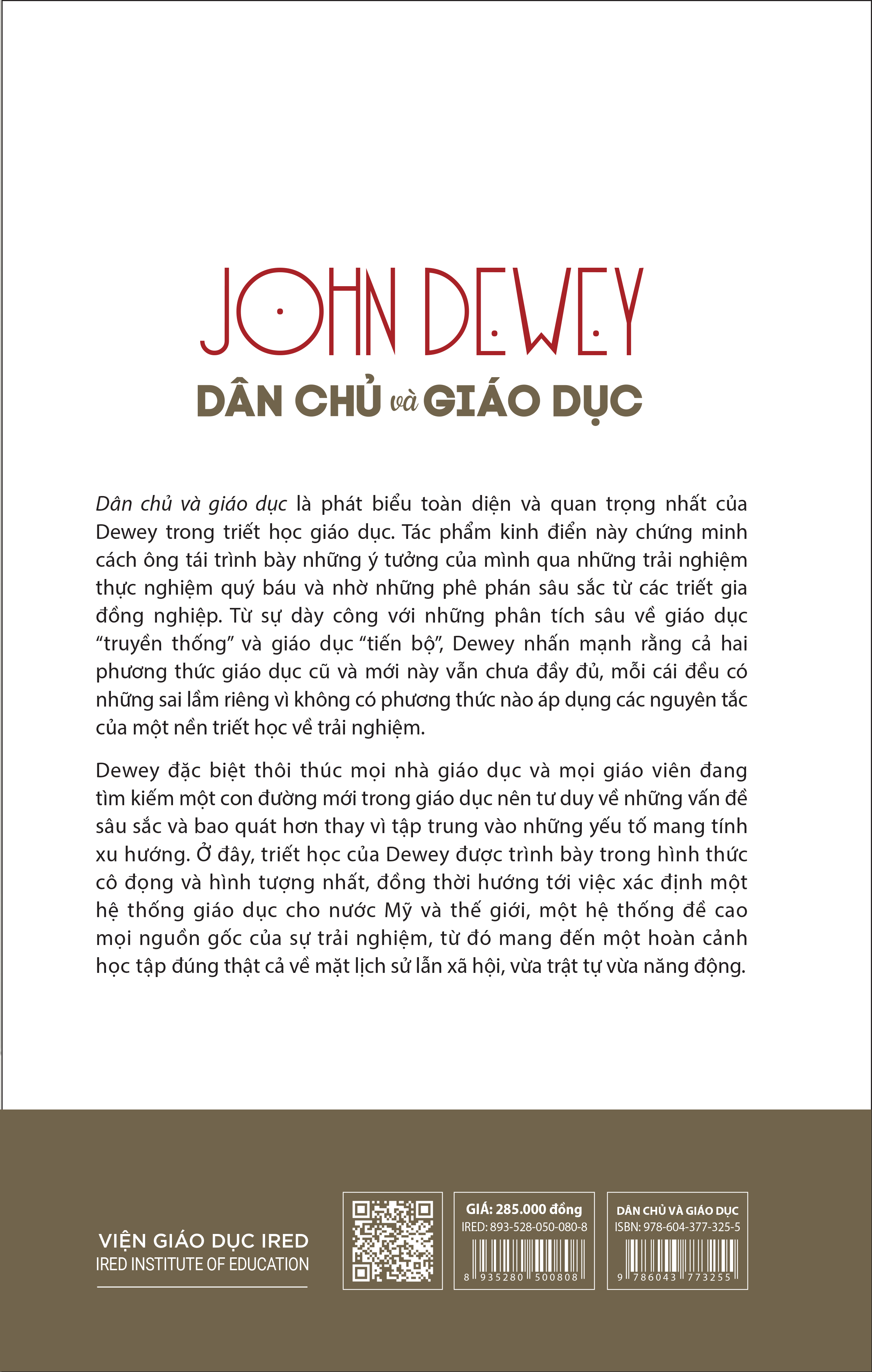 Sách - Dân Chủ Và Giáo Dục (Democracy and Education) - John Dewey - IRED Books