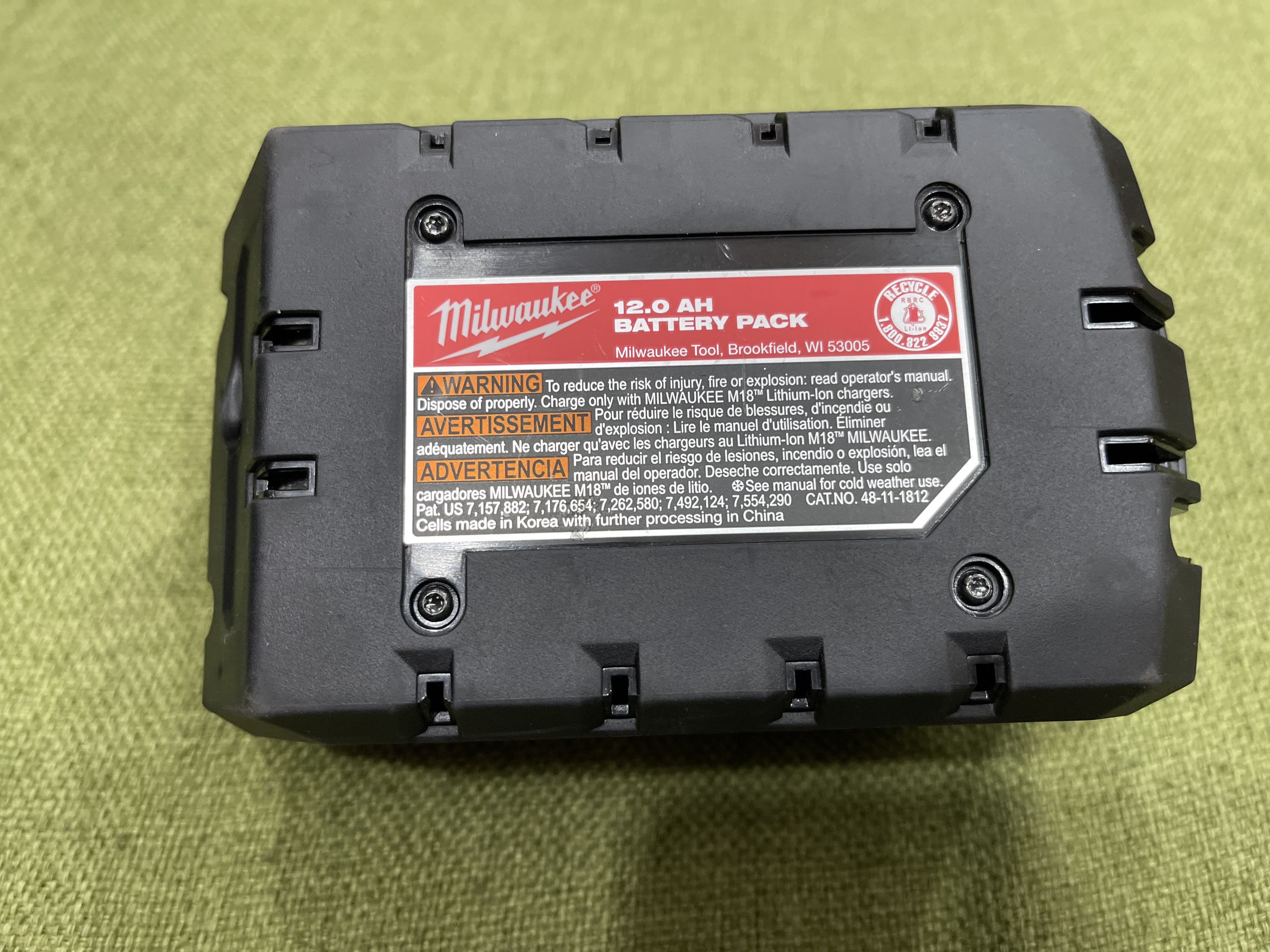 Milwaukee High Output 18V 12Ah M18 Battery