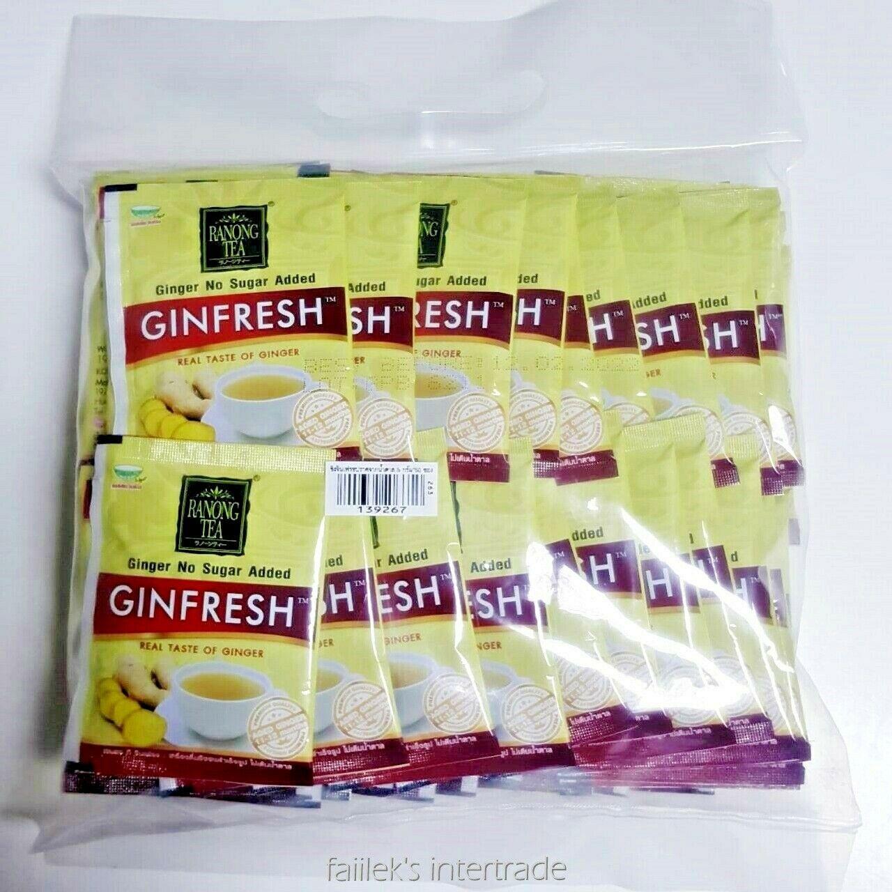 Trà Gừng Hoà Tan Ranong Tea Thái Lan (Không Đường - 50 Gói)