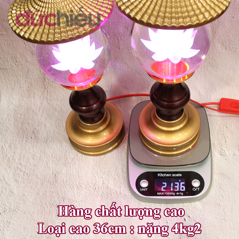 [ Đẹp lung linh ] Đèn thờ cúng pha lê cao cấp dạng tháp – Đức Hiếu Shop