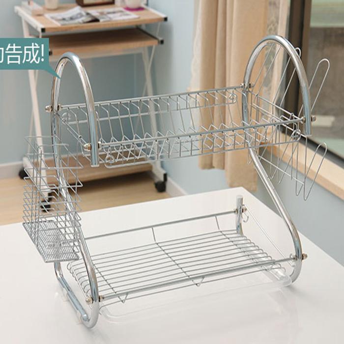 [HCM] KỆ ÚP BÁT 2 TẦNG INOX HÌNH CHỮ S