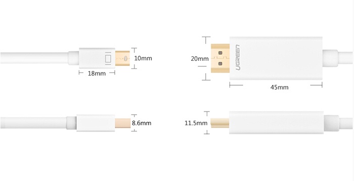 Cáp Mini DisplayPort to HDMI dài 3m Ugreen 10419
