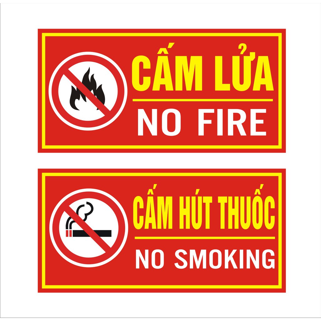BIỂN BÁO CẤM HÚT THUỐC - CẤM LỬA..