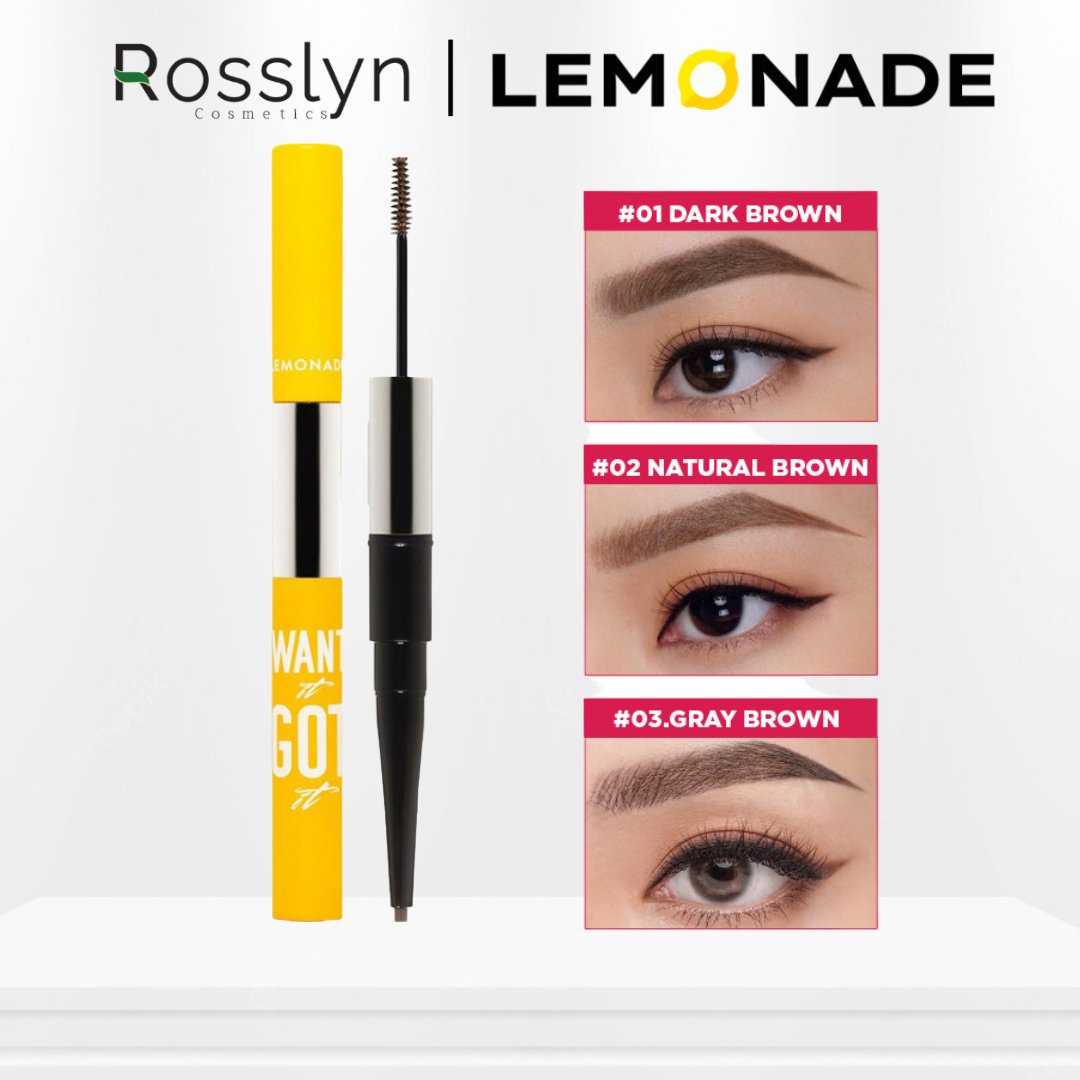 Chì Kẻ Mày 2 Đầu Lemonade Want It Got It Dual Eyebrow 2g+2ml Rosslyn