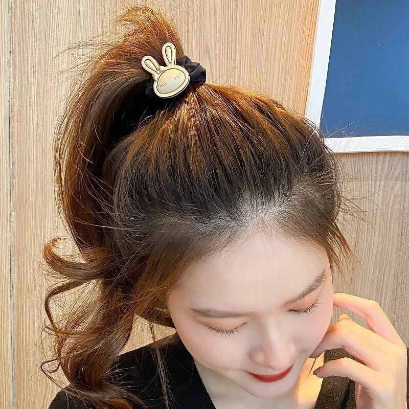 Cột tóc , chun cột họa tiết thỏ nhắm mắt ngủ