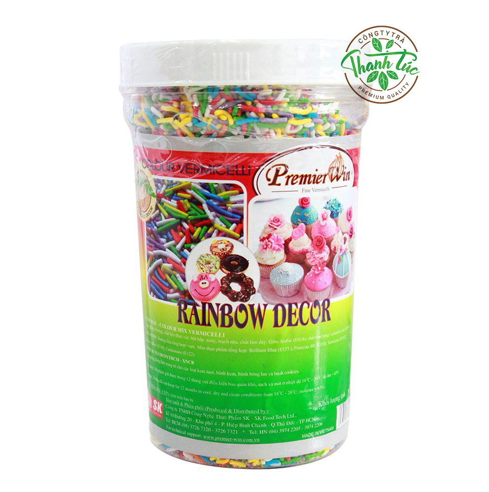 Cốm Win Cầu Vồng Rainbow Decor Đủ Màu Hủ 500gr