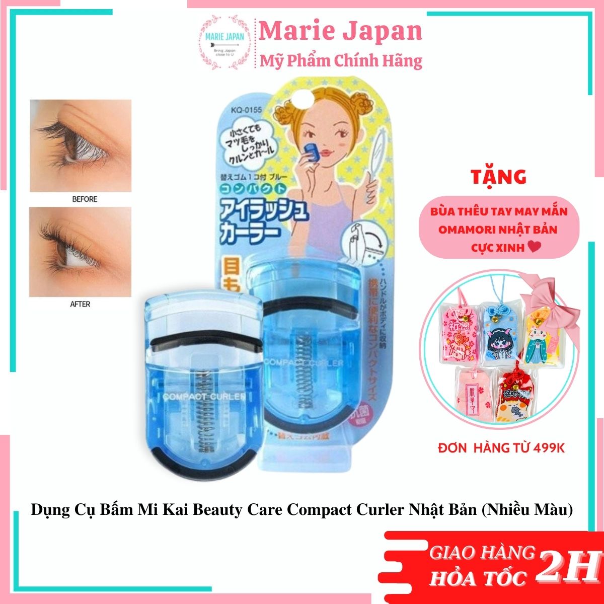 Dụng Cụ Bấm Mi Kai Beauty Care Compact Curler Nhật Bản - Nhiều Màu