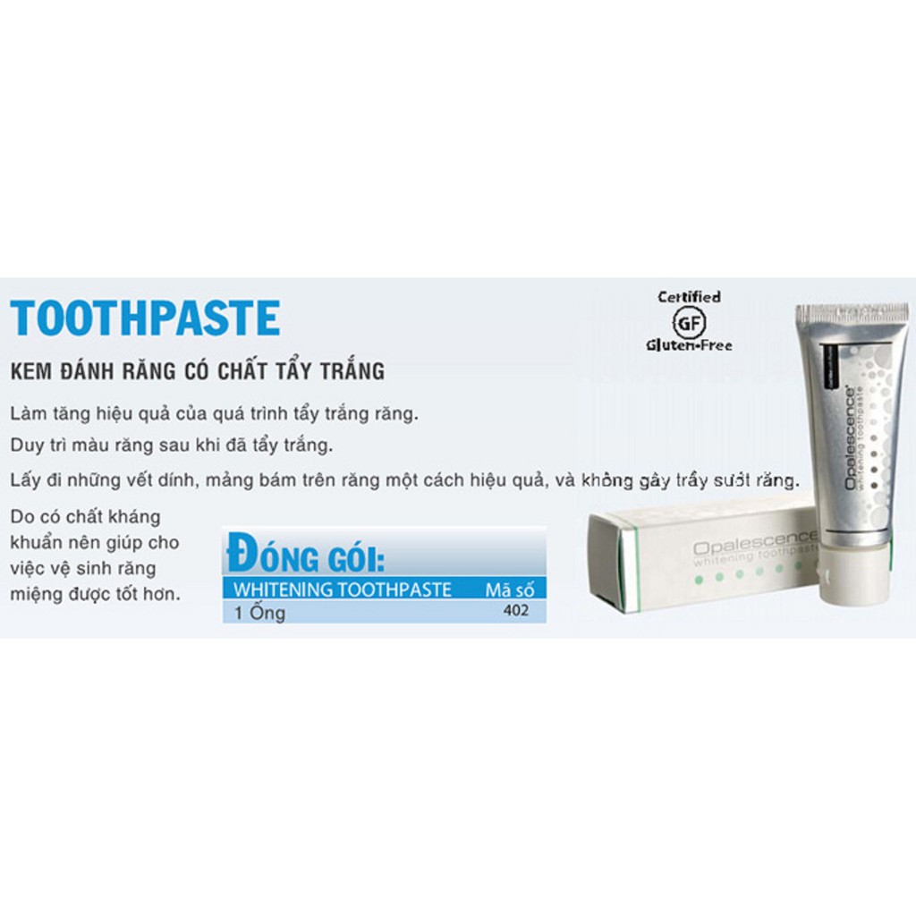 Kem Đánh Răng Opalescence Whitening Toothpaste 28,35g - USA