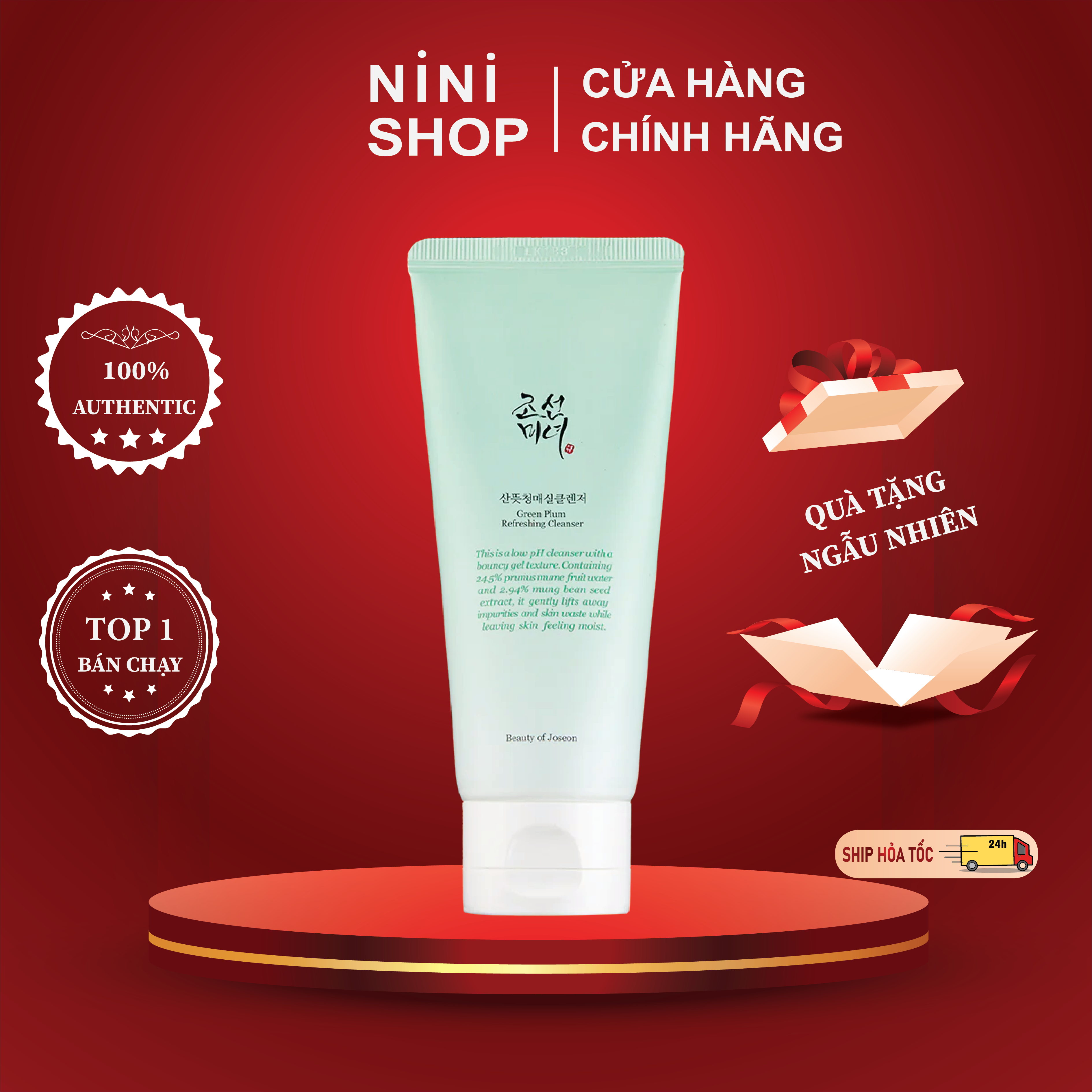Sữa rửa mặt Beauty of Joseon Green Plum Refreshing Cleanser 100ml - ninishop
