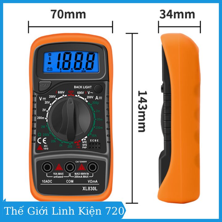 Đồng hồ đo điện tử vạn năng XL830L, đồng hồ đo điện đa năng, đo điện áp,.. hiển thị số, đồng hồ đo có kèm pin theo