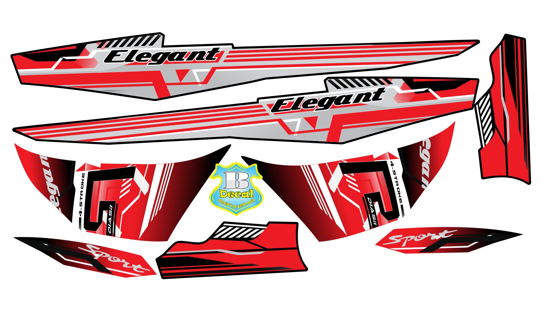 Tem rời elegant 50 2016 r trắng đỏ đen