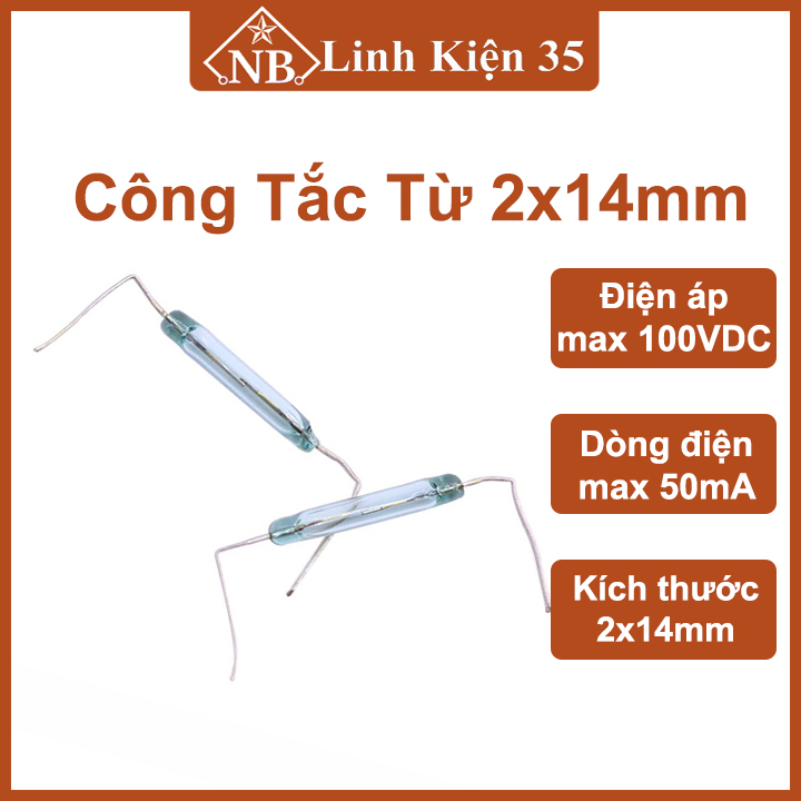 Công tắc từ tính thủy tinh 2*14mm