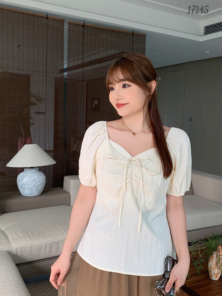 Sale áo kiểu bigsize nhúng nơ 17145