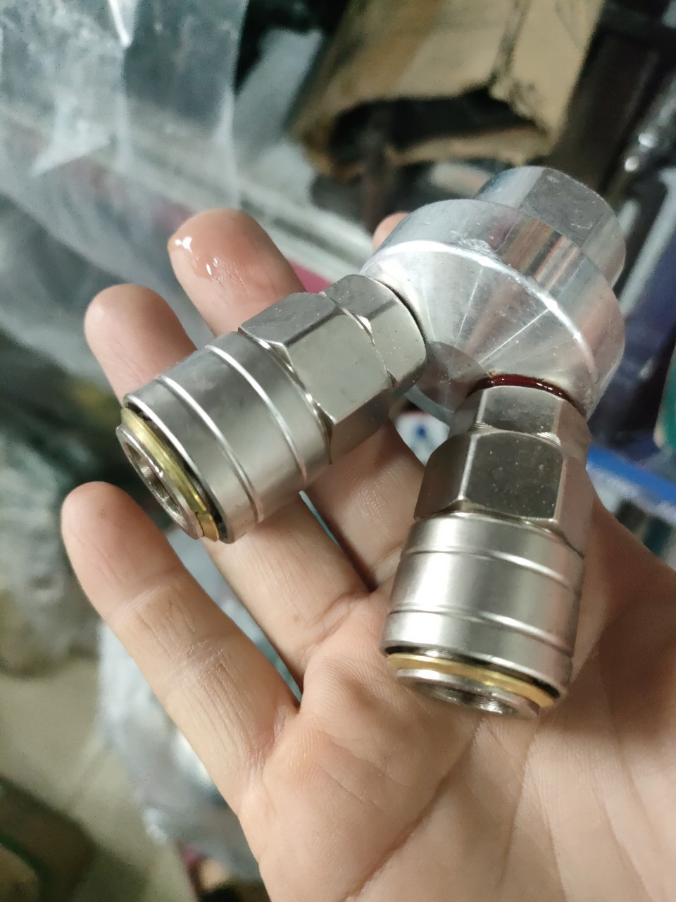 Chạc chia khí nén tự động xịn loại chia 2 và chia 3