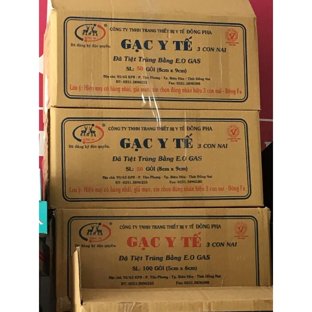 GẠC Y TẾ TIỆT TRÙNG ĐÔNG PHA (THÙNG 50/100 GÓI, GÓI 10 MIẾNG)