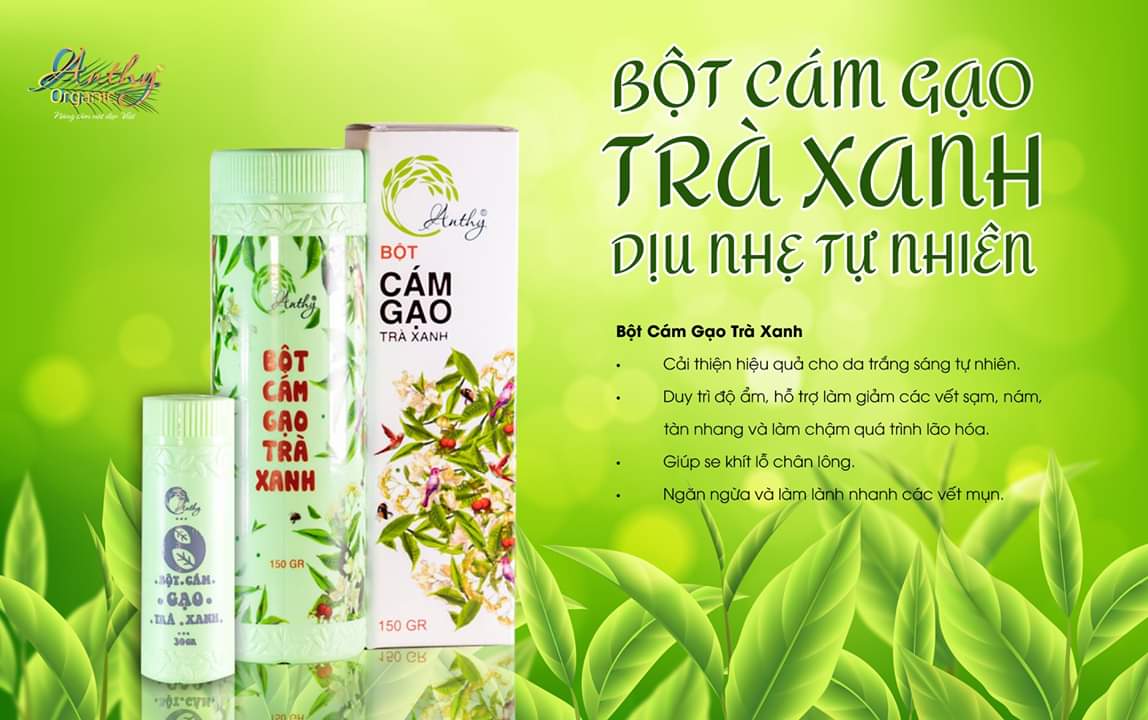 [Chính hãng Anthy Date 2026] ​Bột Cám Gạo Trà Xanh Anthy 150gram