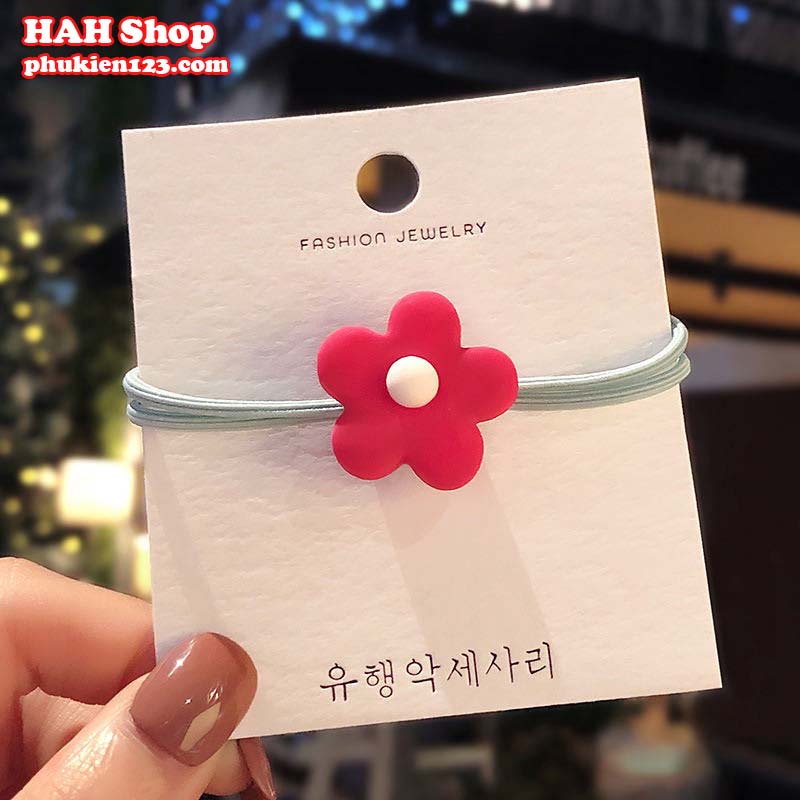 (Combo 5 dây, 5 màu) Dây buộc tóc hoa 5 cánh nhiều màu cột tóc cute phong cách Hàn Quốc