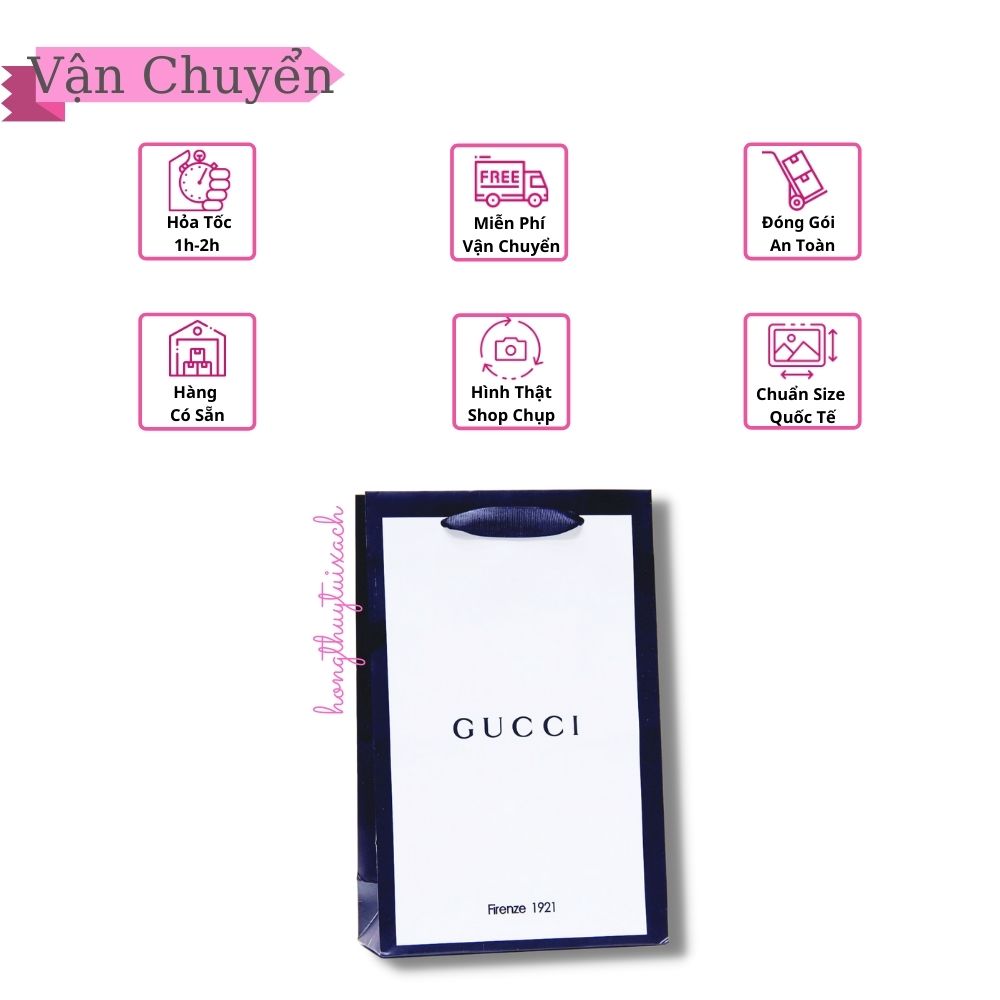 Túi Giấy Gucci Trắng Size Nhỏ 19cm