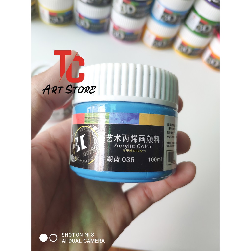 (Bảng Màu 1 )Màu Acrylic 3D Hũ 100Ml