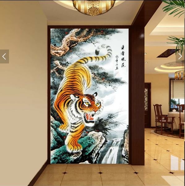 Tranh 3D con Hổ dán tường