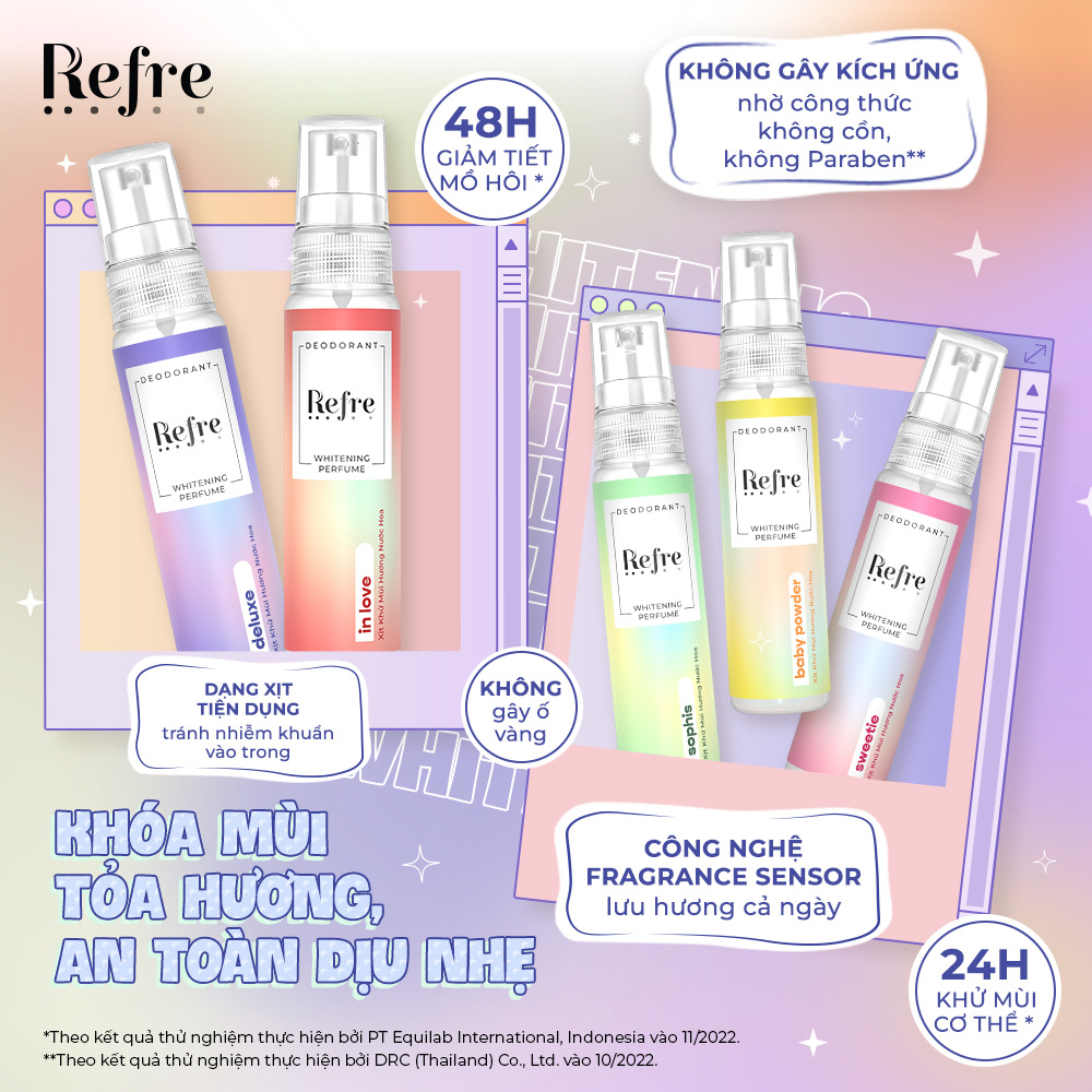 Xịt Khử Mùi Refre Whitening Perfume 30ml Hasaki Sản Phẩm Chính Hãng