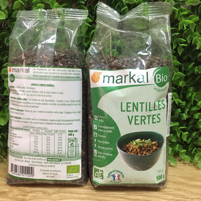 Đậu lăng xanh hữu cơ Markal 500g