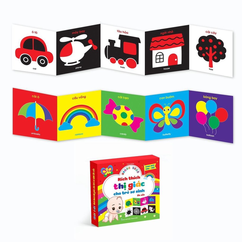 Bộ Thẻ Flash Card Kích Thích Thị Giác, Não bộ Cho Trẻ Sơ Sinh Từ 0 Đến 16 Tháng Tuổi Chuẩn Dạy Trẻ Theo Phương Pháp Montessori