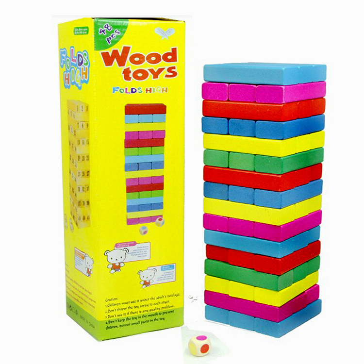 [HCM]Đồ chơi Rút gỗ loại to 6màu-48Pcs-SEEWoodToysYellow