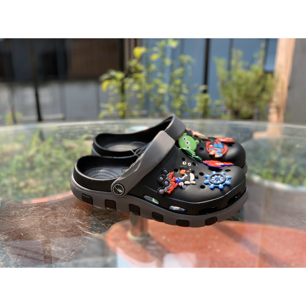 Dép Cross Unisex Tặng 6 sticker - Dép nhựa nữ đi mưa siêu nhẹ sẵn 7 màu - SL013