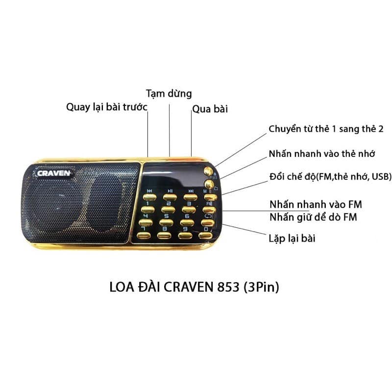 Loa Craven 3 pin cho bé tắm Tiếng anh