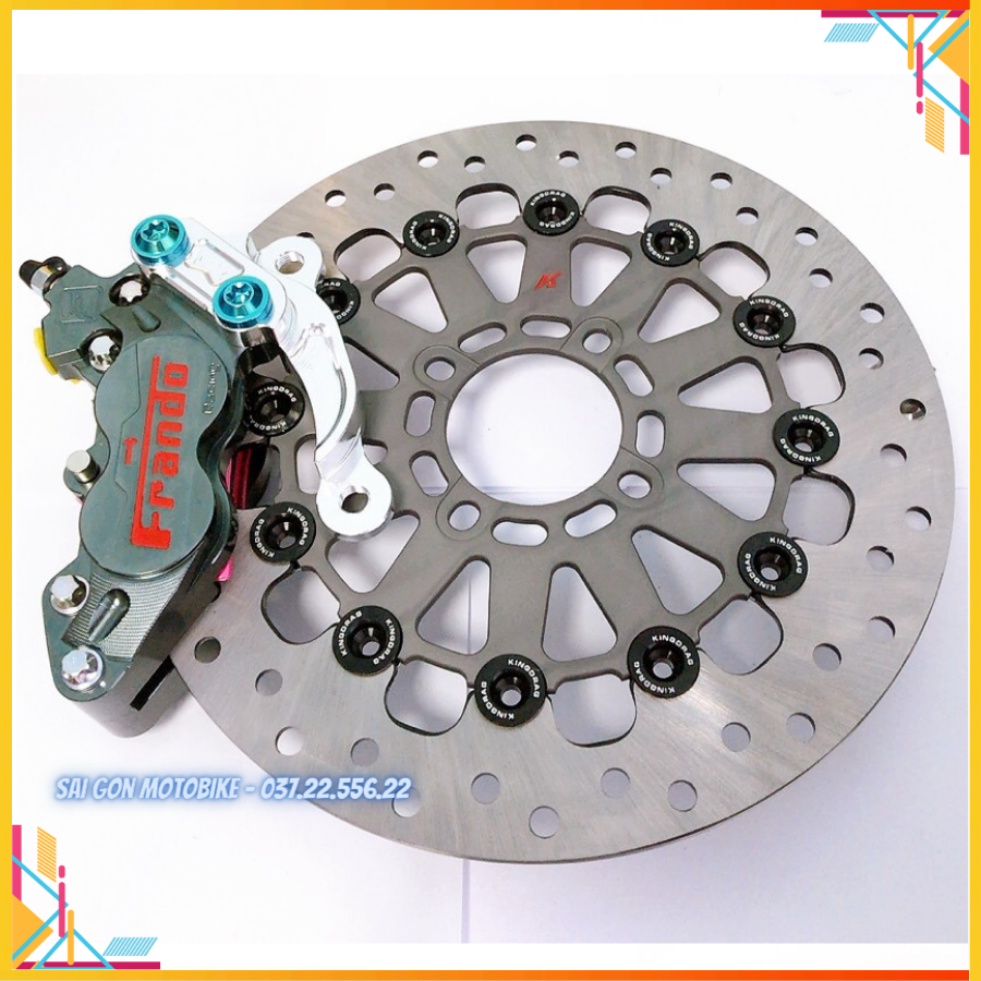 Trước sirius/jupiter-heo 4 pis frando + đĩa kingdrag size 267mm + pát 4 pis cnc