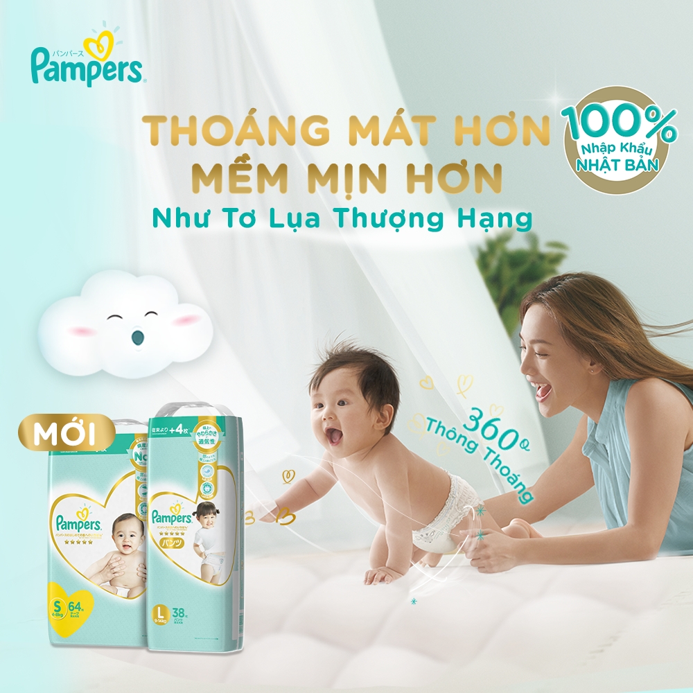 Tã quần Pampers Nhật Bản new (M, 6-11kg, 48 miếng)