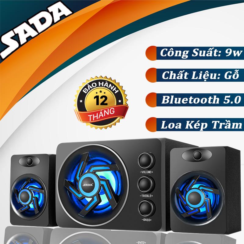 [SIÊU HOT] Loa vi tính , Loa vi tính bluetooth, Loa nghe nhạc công suất lớn , Bộ 3 Loa Máy Tính 2.1 Siêu Trầm SADA D-209 , Chất Liệu Gỗ Tích Hợp Đèn Led 7 Màu , Chỉnh Âm Lượng - Top 10 Sản Phẩm Bán Chạy Nhất Thị Trường