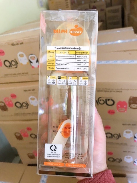 [HCM][MỚI NHẤT] BÌNH SỮA WESSER CỔ HẸP CAO CẤP PPSU MẪU MỚI 60ML/140ML/240ML