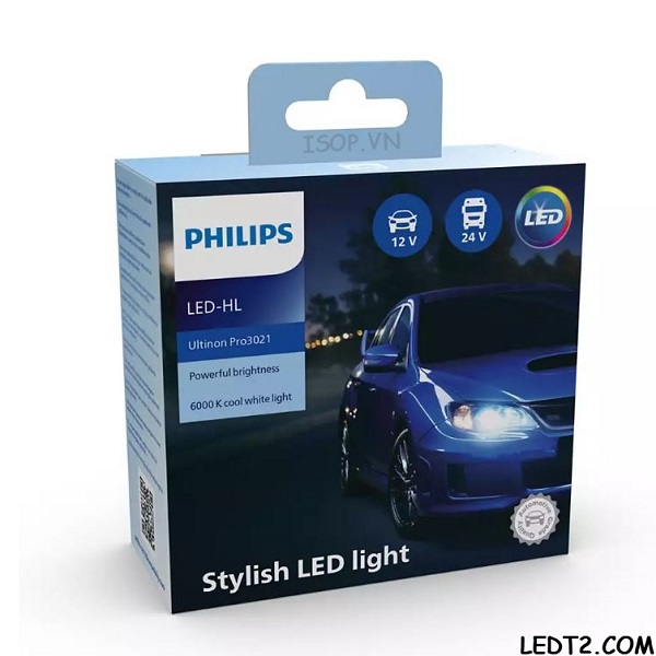 [LEDT2 ISOP] Đèn pha LED Philips Ultinon Essential Gen 2, Gen 3 Pro3021, Gen 4 U2500 [Bảo hành 1 năm]