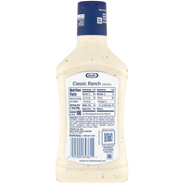 Sốt Salad Kraft Classic Ranch Dresing  473ml (16oz)