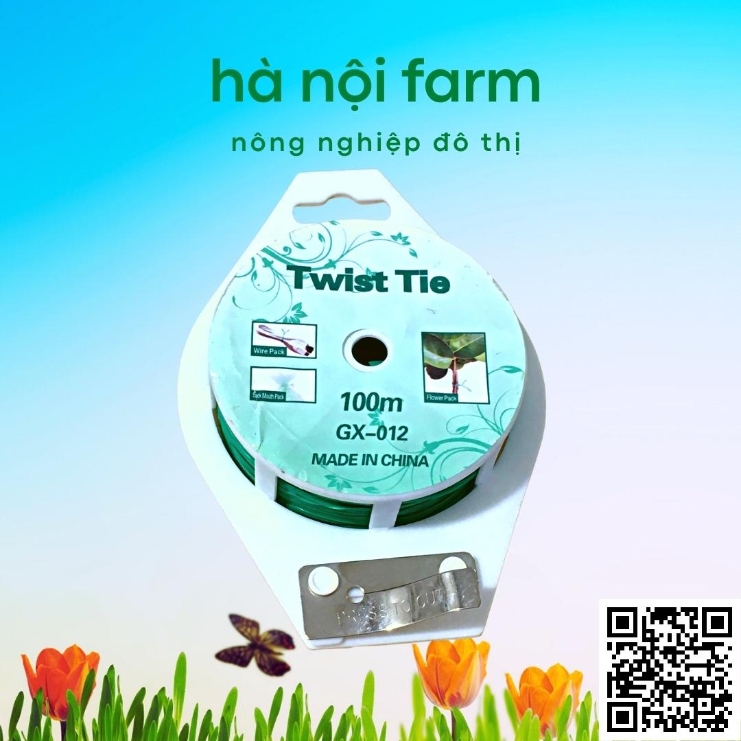 Cuộn dây cột lan bọc nhựa (kèm đầu cắt) TWIST TIE – Cuộn 50m