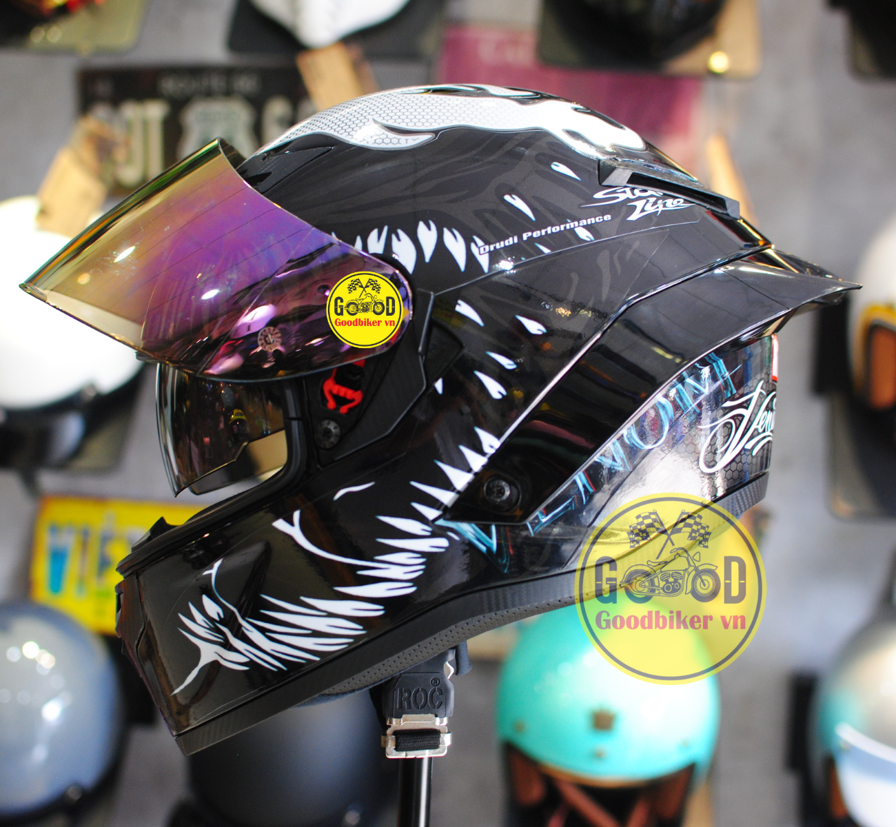 Mũ bảo hiểm Fullface 2 KÍNH ROC 03 tem Venom