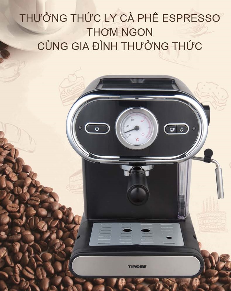 Máy Pha Cà Phê Tiross, Phân Phối Chính Hãng, Bảo Hành 12 Tháng