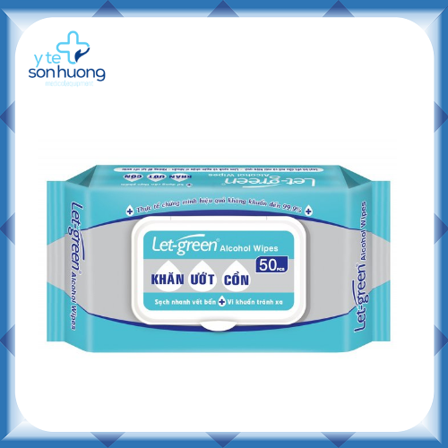 Khăn ướt cồn Let Green - 50 miếng (Bịch)