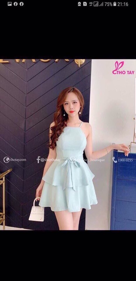 Đầm Nữ ( Váy Nữ ) Hai Dây Voan Lụa Đáng Yêu Thời Trang Bambo