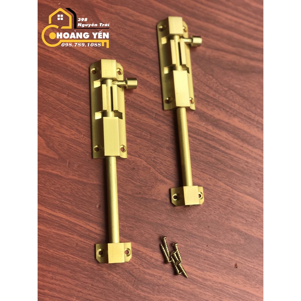 Chốt cửa gỗ bằng đồng thau dài 20cm - chốt đồng , chốt cổng bằng đồng thau dài 2 tấc