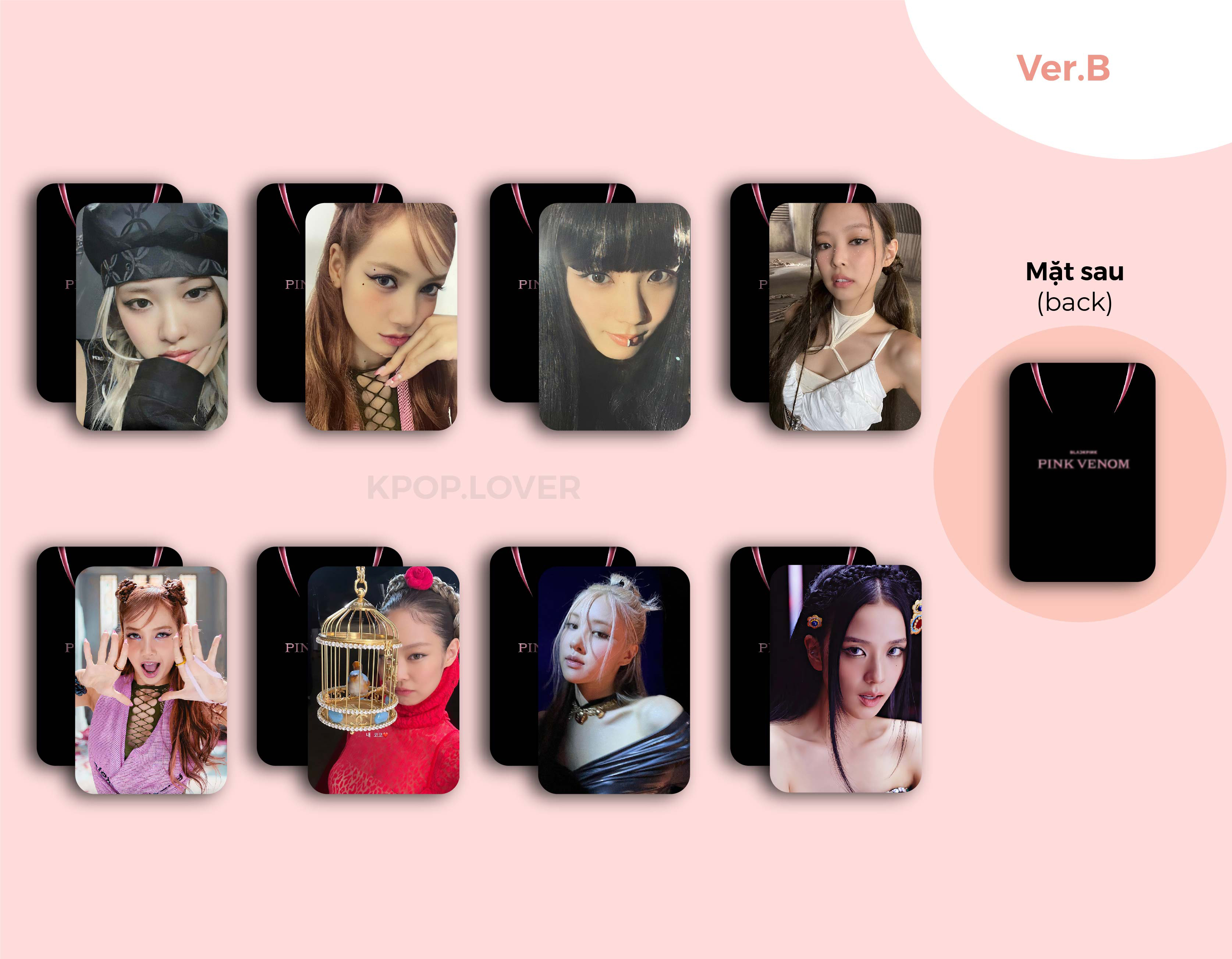SET 8 CARD BO GÓC PINK VENOM + BORN PINK - blackpink