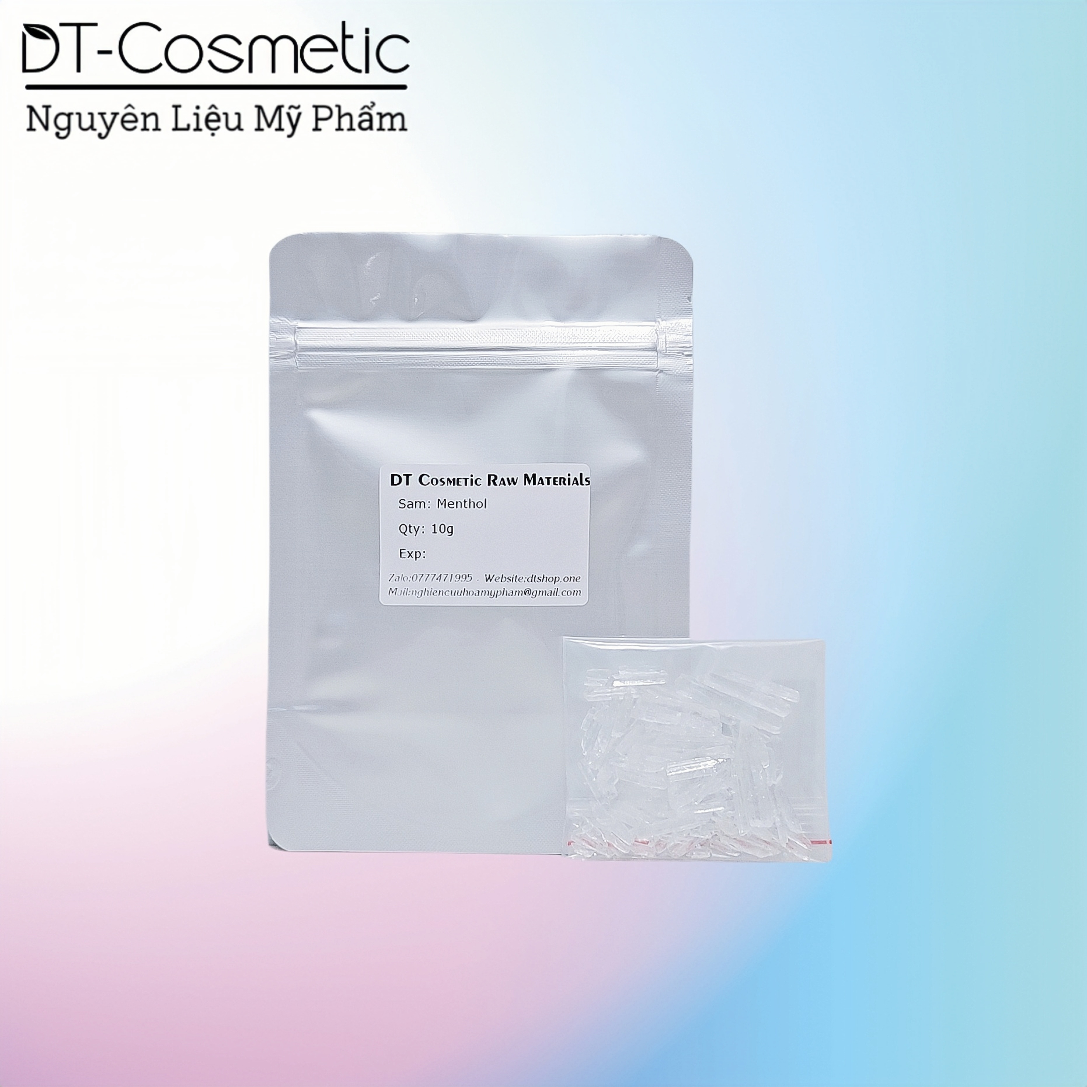10g/100g tinh thể bạc hà menthol - nguyên liệu mỹ phẩm