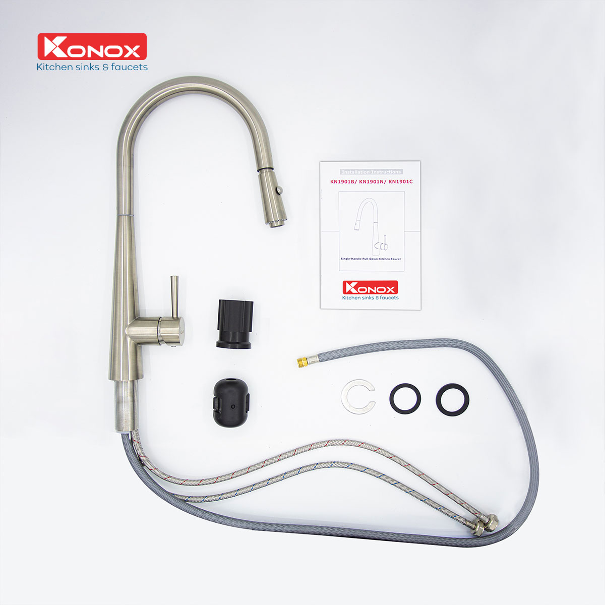 Vòi rửa bát dây rút Konox KN1901N