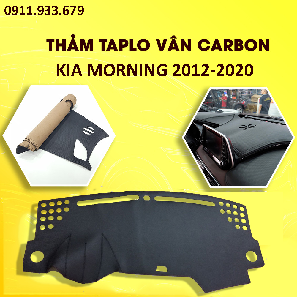 [HCM] Thảm taplo da Kia Morning 2008 đến 2024 chống nóng cho xe ô tô-có đế chống trượt giúp hấp thụ nhiệt đáng kể giảm chói ánh sáng kính lái giúp lái xe an toàn