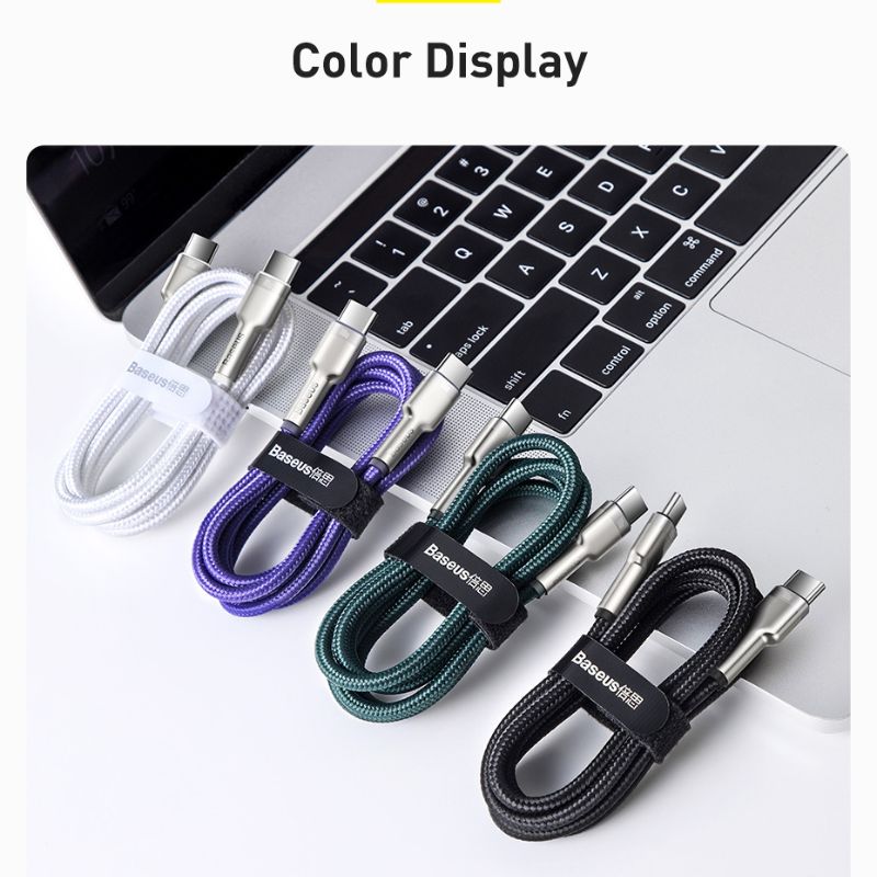 Cáp sạc siêu nhanh Baseus Cafule Series Metal Data Cable Type-C to Type-C (100W) CATJK