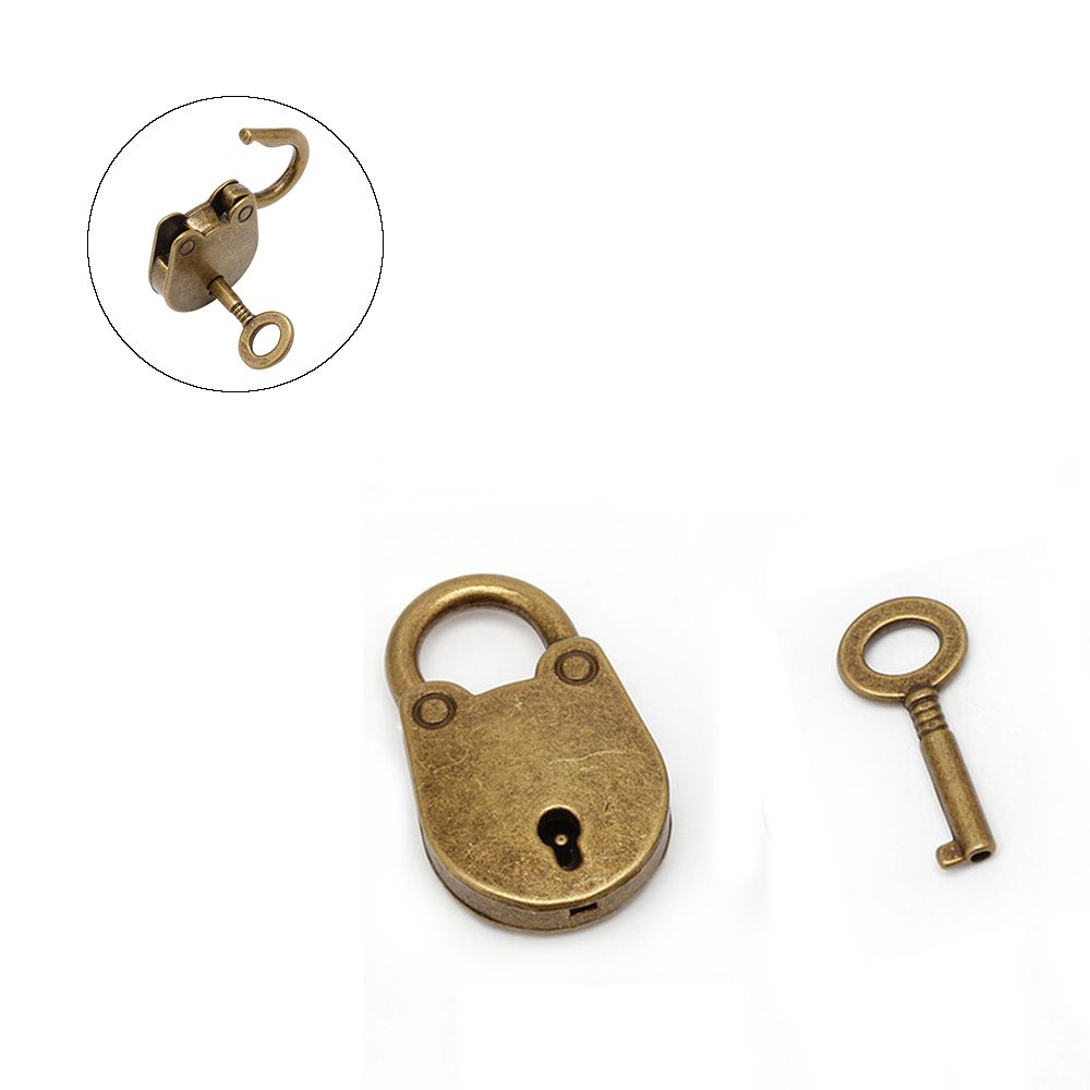 Khóa Móc Cổ Xưa Mini Bằng Đồng Hữu Ích Cổ Điển Cũ Có Khóa Chìa Khóa